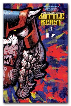Invincible Universe Battle Beast #1 (2025) cover j ottley foil die cut mask variant