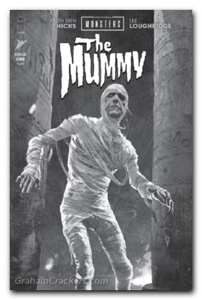 Universal Monsters The Mummy #1 (2025) cover d middleton classic horror b&w variant