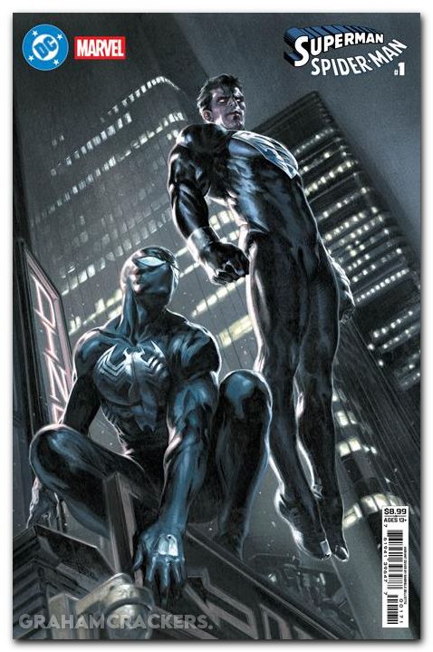 Superman Spider-Man #1 (2026) cover g dellotto superman black and spider-man black variant