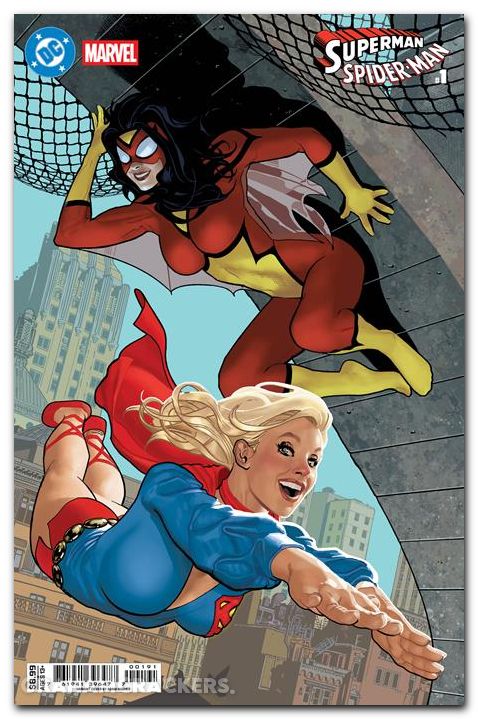 Superman Spider-Man #1 (2026) cover i hughes supergirl 70s and spider-woman 70s variant