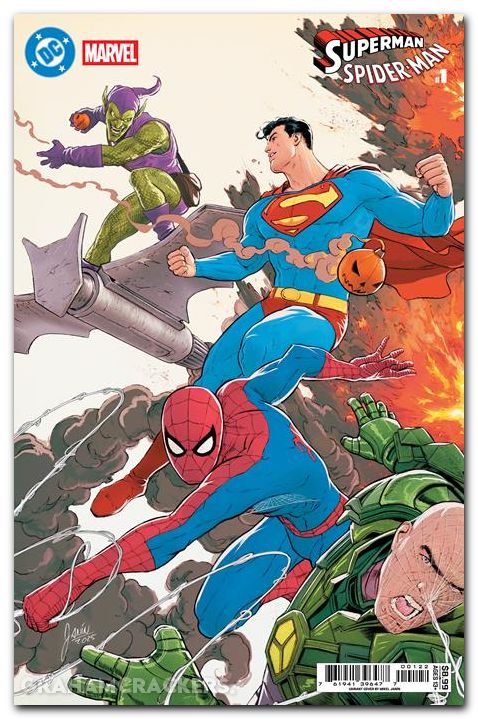 Superman Spider-Man #1 (2026) cover j janin superman and spider-man vs lex luthor and green goblin variant