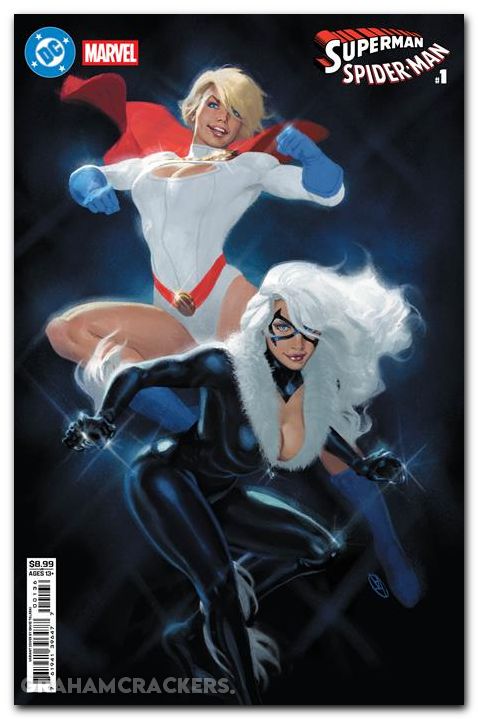 Superman Spider-Man #1 (2026) cover v talaski power girl and black cat variant