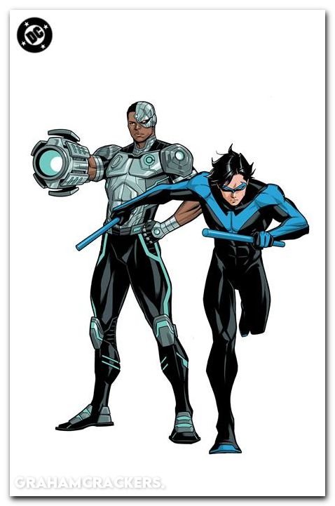 New Titans #33 (2023) cover f basri corner box spot foil variant