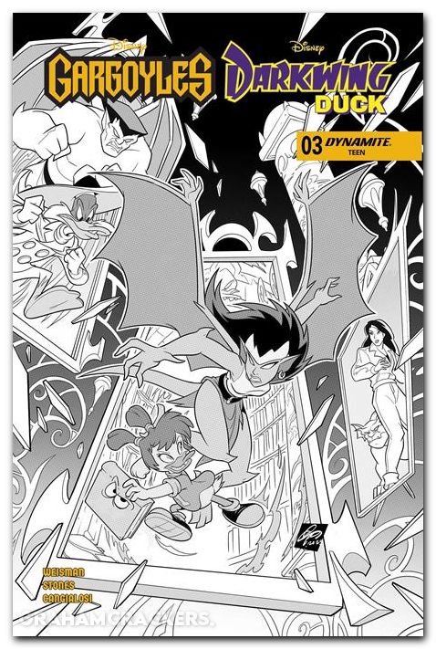 Gargoyles Darkwing Duck #3 (2026) cover e cangialosi line art variant