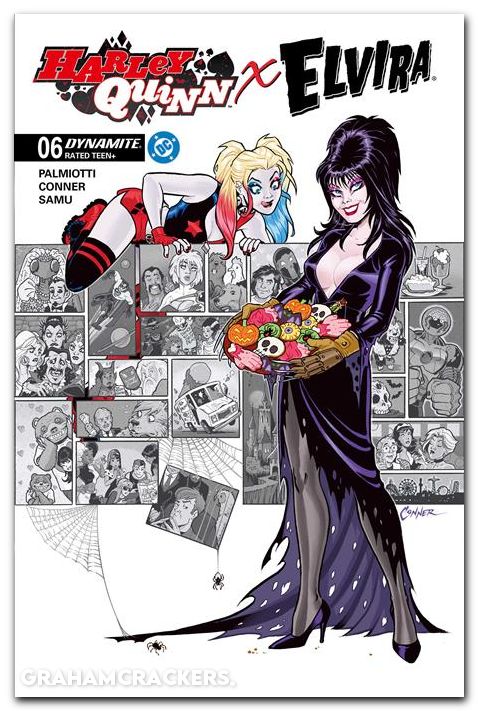 Harley Quinn X Elvira #6 (2025) cover h conner cookies variant