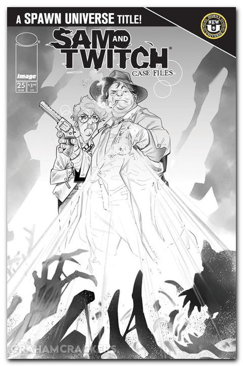 Sam And Twitch Case Files #25 (2024) cover b guara b&w variant