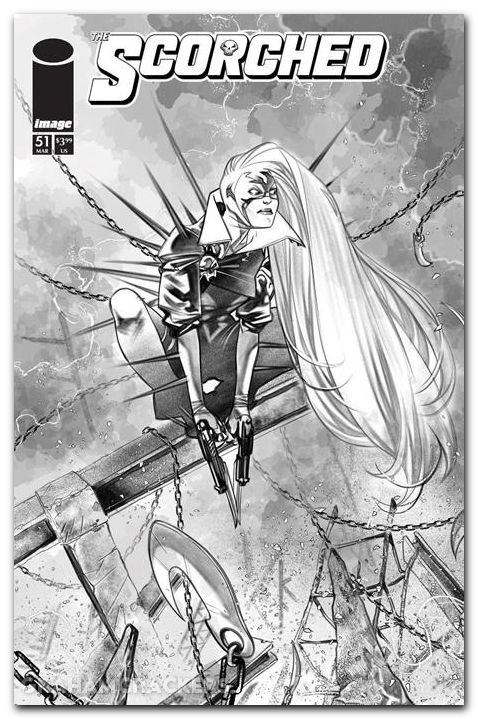 Spawn Scorched #51 cover b guara b&w variant