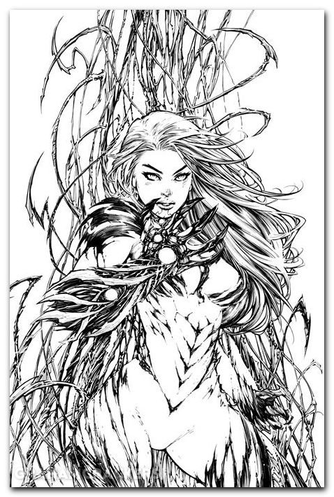 Witchblade #19 (2024) cover d benes friend b&w variant