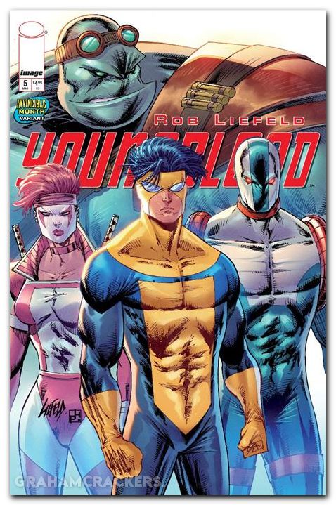 Youngblood #5 (2025) cover e liefeld invincible team up variant