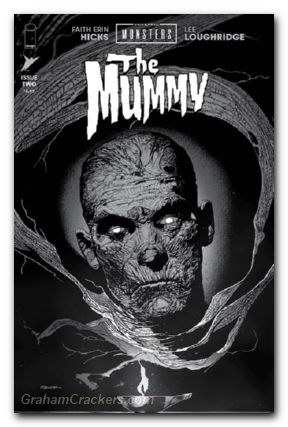 Universal Monsters The Mummy #2 (2025) cover d sook classic horror b&w variant
