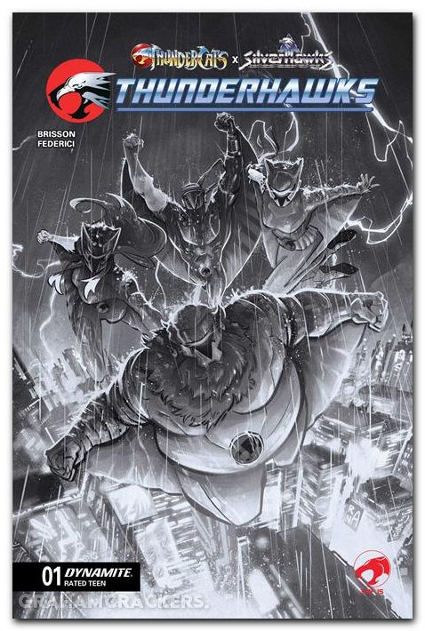 Thundercats X Silverhawks Thunderhawks #1 (2026) cover n ranaldi b&w variant