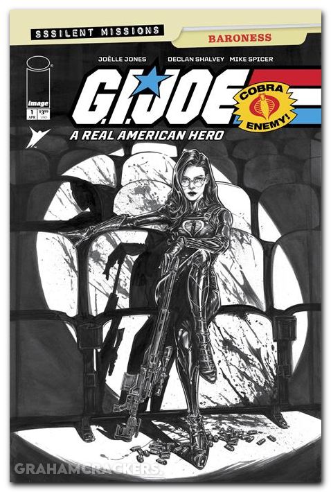 GI Joe A Real American Hero Sssilent Missions Baroness #1 (2026) cover c jones b&w variant