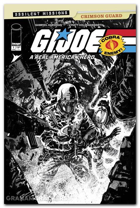 GI Joe A Real American Hero Sssilent Missions Crimson Guard #1 (2026) cover c hardman b&w variant