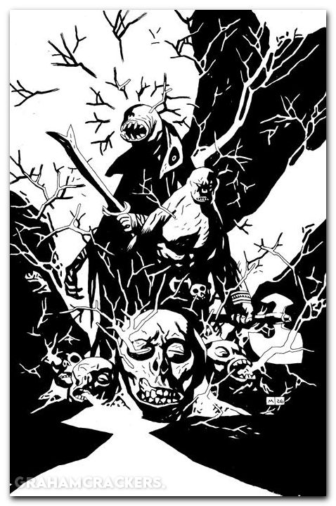 Red Roots #1 (2026) cover I mignola b&w virgin variant
