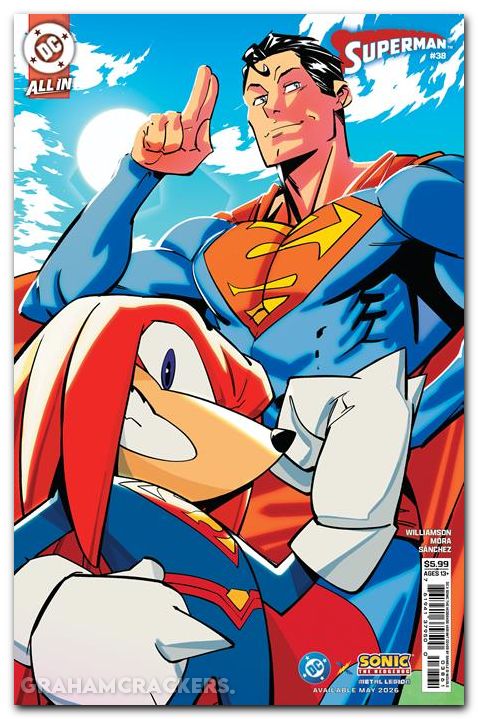 Superman #38 (2023) cover f di nicuolo dc x sonic variant