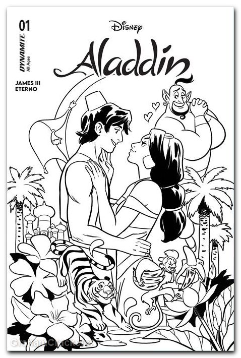 Aladdin #1 (2026) cover i bustos line art variant