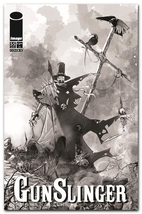 Gunslinger Spawn #55 cover b guara b&w variant