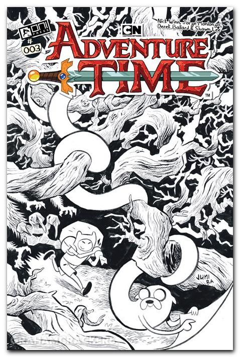 Adventure Time #3 (2025) cover f ba b&w variant