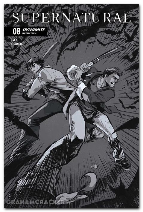 Supernatural #8 (2025) cover g cousens line art variant