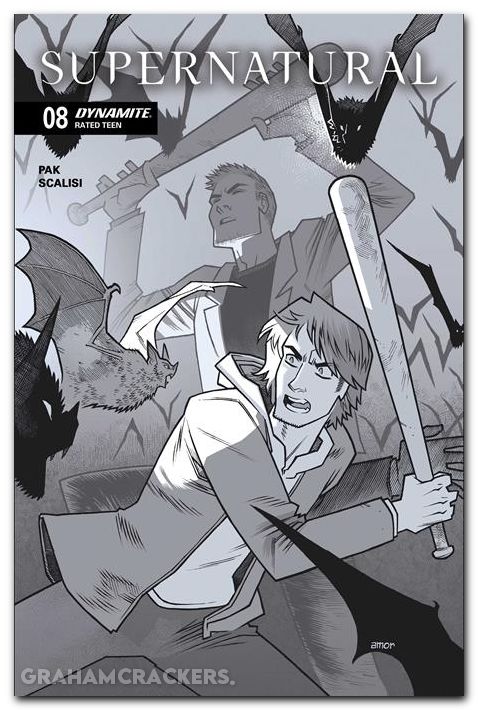 Supernatural #8 (2025) cover h amor line art