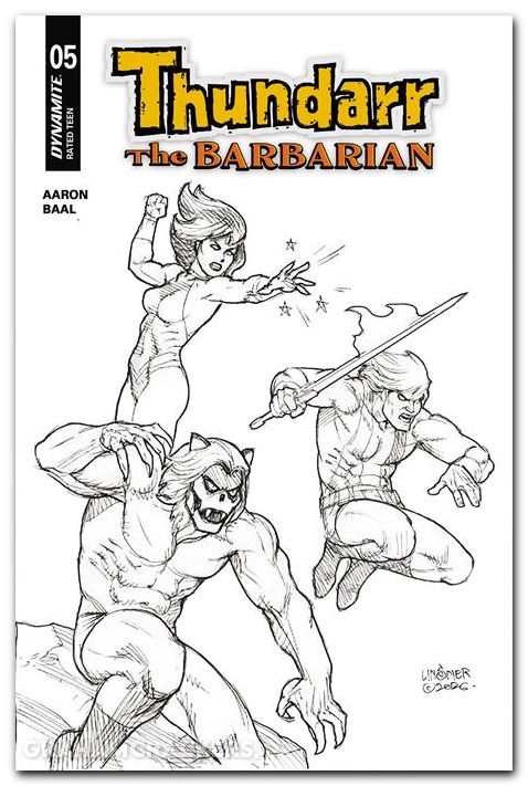 Thundarr The Barbarian #5 (2026) cover k linsner line art variant