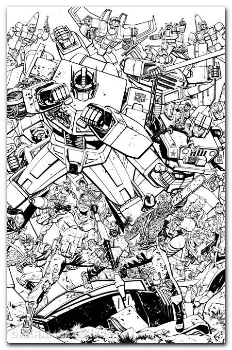 GI Joe #23 (2024) cover g reilly transformers b&w energon universe 3rd anniversary variant