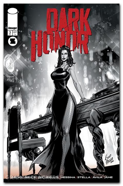 Dark Honor #3 (2025) cover b ossio b&w variant