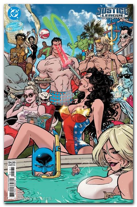 Justice League Unlimited #21 (2024) cover f andrews swimsuit variant