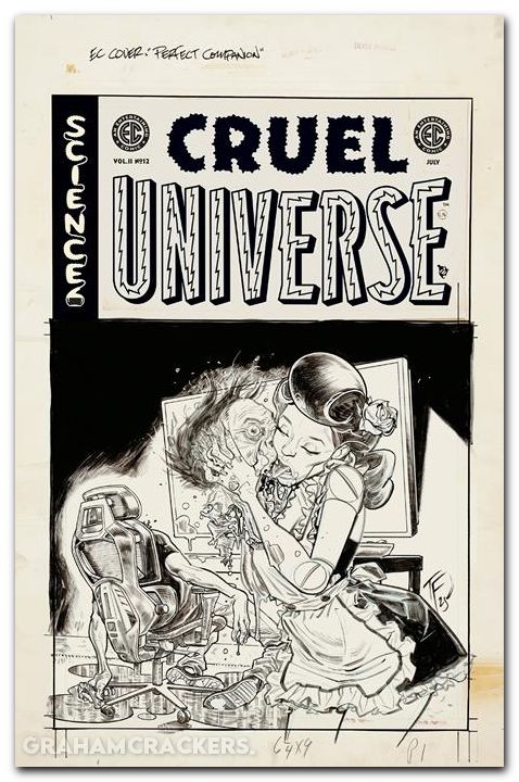 EC Cruel Universe #12 (2025) cover d fowler b&w artist edition variant