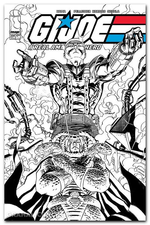 GI Joe A Real American Hero #319 (2023) cover b kubert b&w variant
