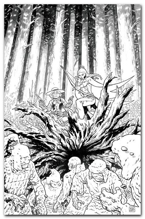 Sixth Gun Battle For The Six #2 (2025) cover d hurtt b&w variant