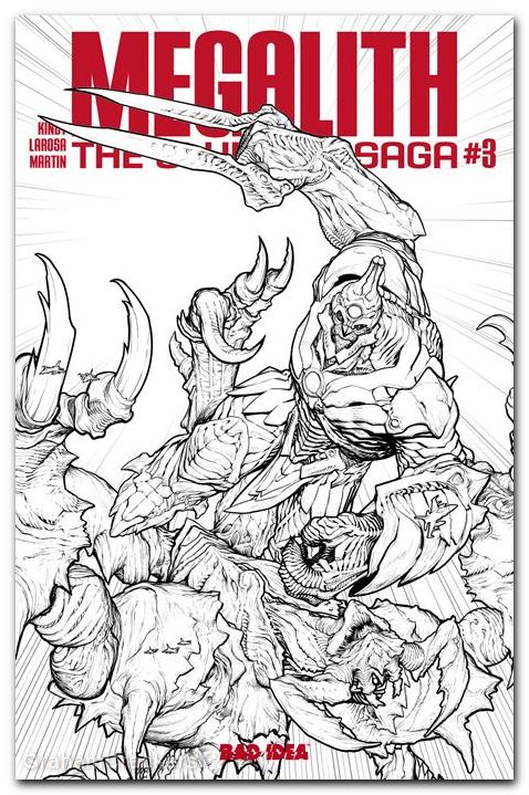 Olympus Saga Megalith #3 (2026) cover e peterson b&w variant