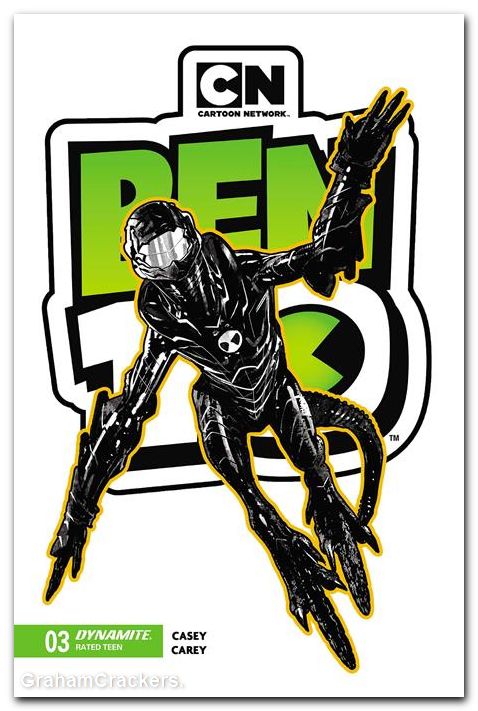 Ben 10 #3 (2026) second print cover b carey b&w variant