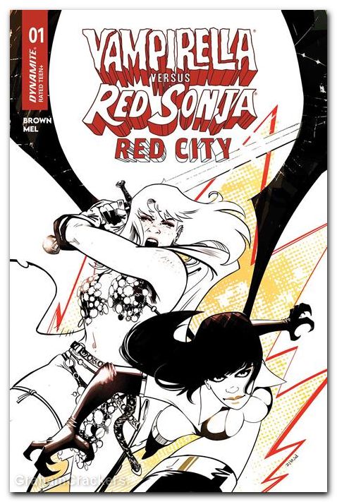 Vampirella Vs Red Sonja Red City #1 (2026) cover l piriz line art variant