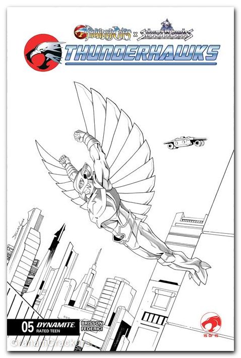 Thundercats X Silverhawks Thunderhawks #5 (2026) cover k shalvey line art variant