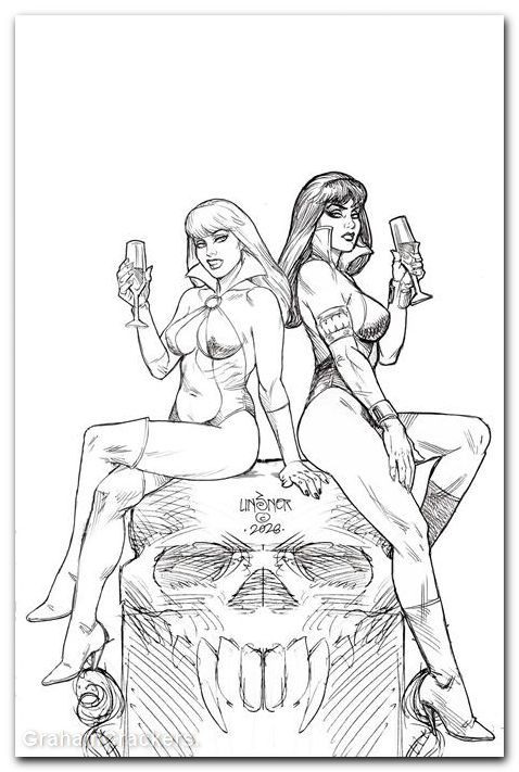 Vampirella #5 (2026) cover p linsner line art virgin variant