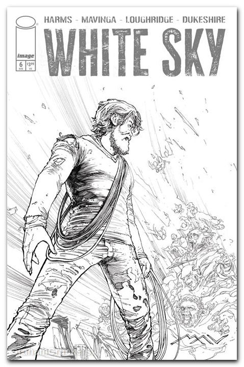 White Sky #6 (2026) cover c mavinga b&w variant