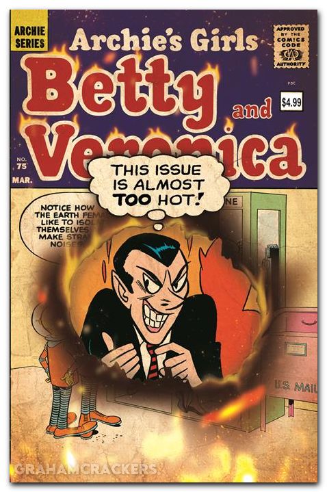 Betty & Veronica #75 (1987) 2025 facsimile edition cover b white retro art variant