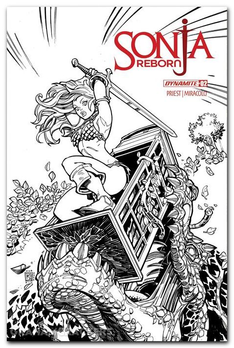 Sonja Reborn #2 (2025) cover h hardin line art variant