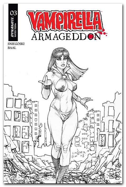 Vampirella Armageddon #3 (2025) cover g linsner line art variant