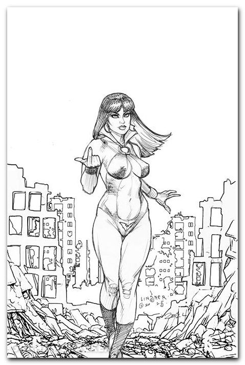 Vampirella Armageddon #3 (2025) cover j linsner line art virgin variant
