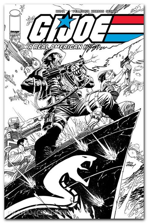 GI Joe A Real American Hero #320 (2023) cover b kubert b&w variant