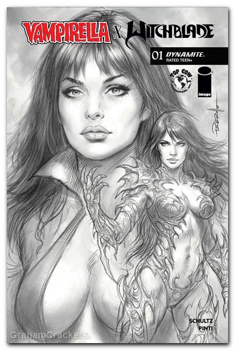 Vampirella X Witchblade Special #1 (2026) cover j parrillo line art variant