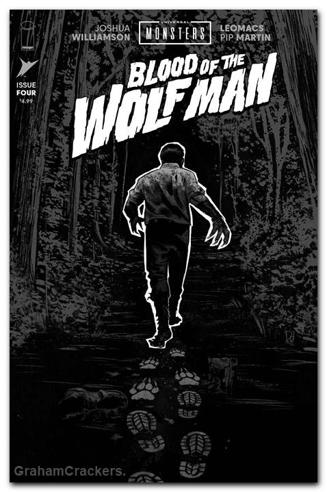 Universal Monsters Blood Of The Wolf Man #4 (2026) cover d del mundo b&w classic horror variant