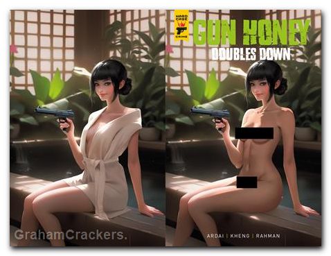 Gun Honey Doubles Down #4 (2026) cover e rare tempter wraparound nude clothed bagged variant