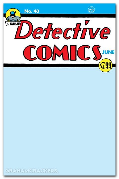 Detective Comics #40 (1937) 2025 facsimile edition cover c blank variant