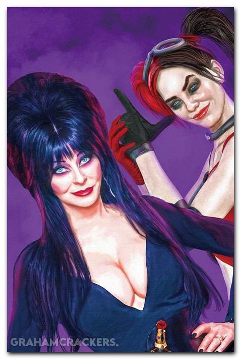 Harley Quinn X Elvira #1 (2025) cover i spears foil virgin variant