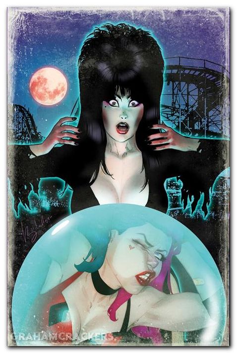 Harley Quinn X Elvira #1 (2025) cover n caldwell virgin variant