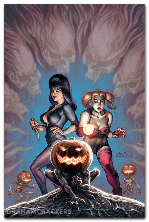 Harley Quinn X Elvira #1 (2025) cover t linsner virgin variant
