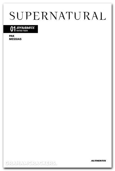 Supernatural #1 (2025) cover g blank authentix variant